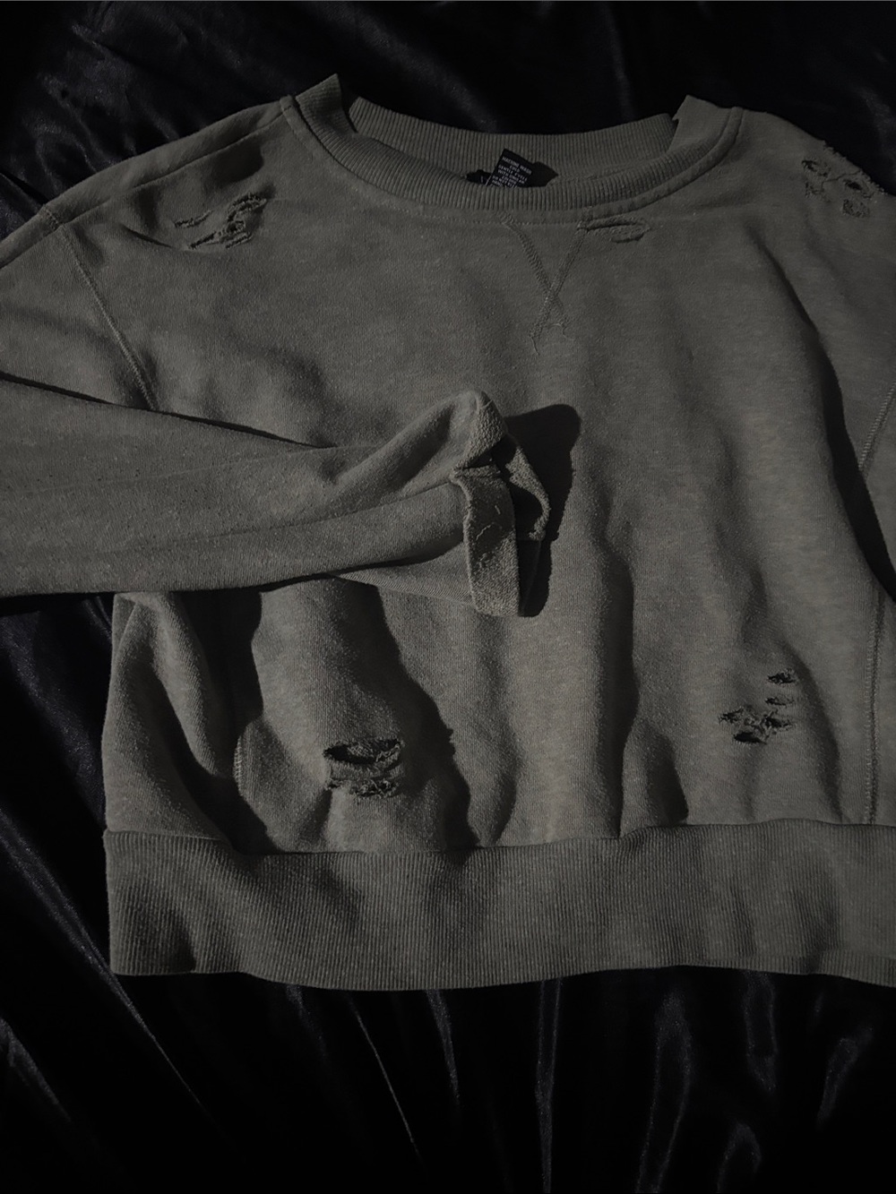 Rue21 Distressed Crewneck Sweater - Olive